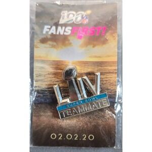 NFL Super Bowl LIV Teammate Pin Miami 2/2/20 Fans First Official NFL 100